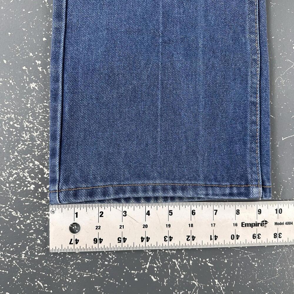 VTG JCPenny Jeans Men 33x31 Blue Dark Wash Plain Pockets Bootcut Smoke Rise 70's - Picture 4 of 9